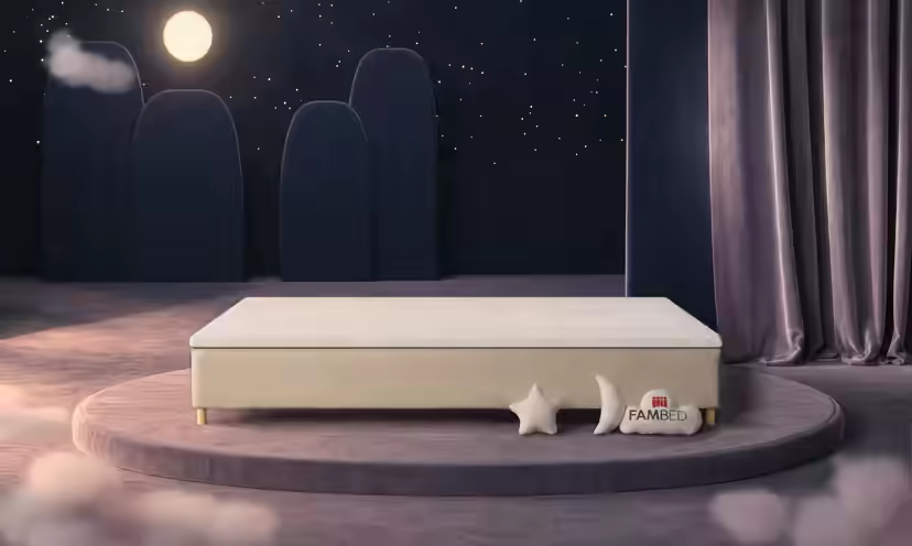 FAMBED familjesäng i beige, 320 × 210 cm, utan sänggavel