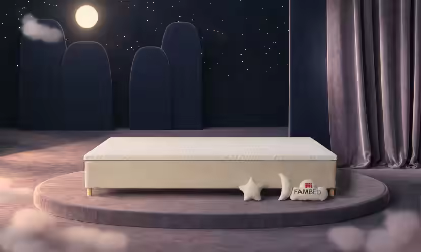 FAMBED familjesäng i beige, 330 × 210 cm, utan sänggavel